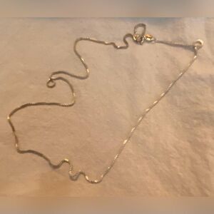 Sterling Silver Box Chain Necklace 925 Italy Made JJT Hallmarked Spring Ring 18”